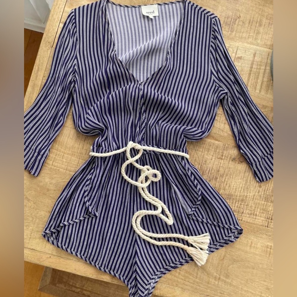 Seed Heritage Striped Jumpsuit, Sz 8